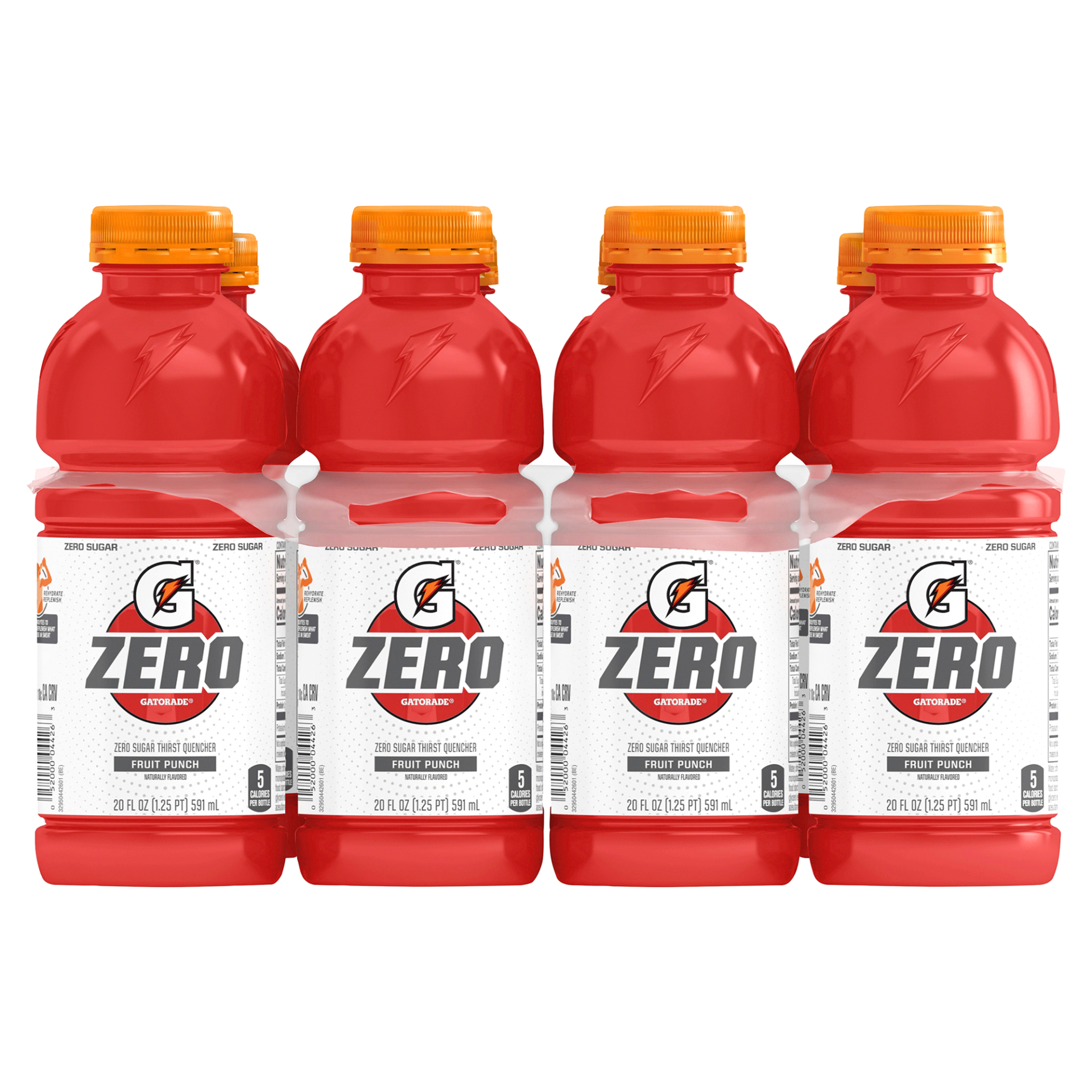 slide 1 of 3, Gatorade Zero Zero Sugar Thirst Quencher Fruit Punch Naturally Flavored 20 Fl Oz 8 Count, 8 ct; 20 fl oz