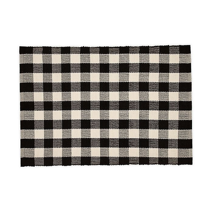 slide 1 of 4, Mohawk Home Gingham Door Mat - Black/White, 1 ct