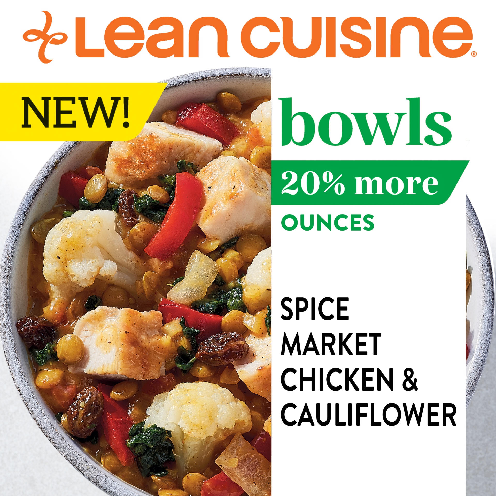 slide 2 of 9, Lean Cuisine Spice Market Chicken & Cauliflower Bowl, 11.25 oz