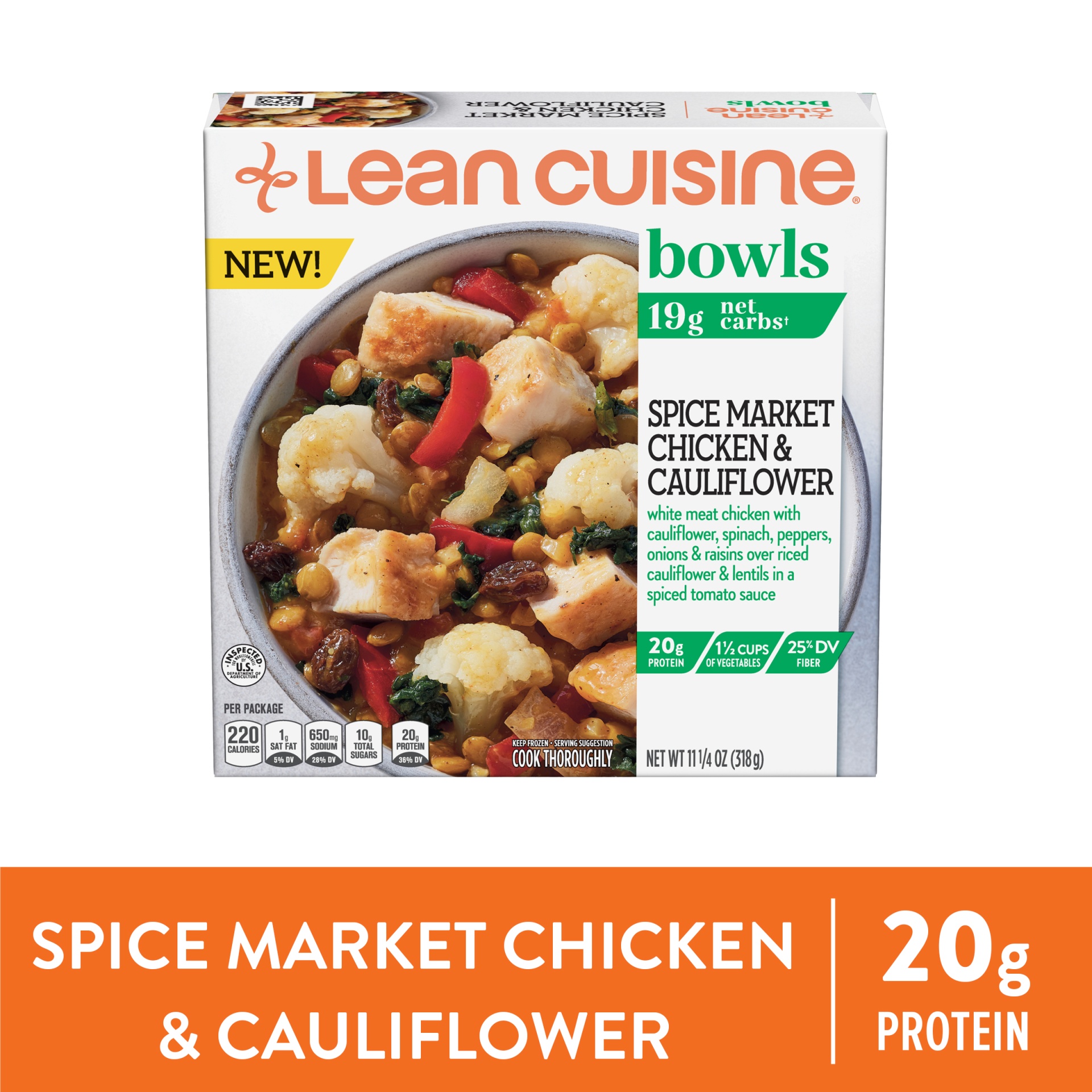 slide 1 of 9, Lean Cuisine Spice Market Chicken & Cauliflower Bowl, 11.25 oz