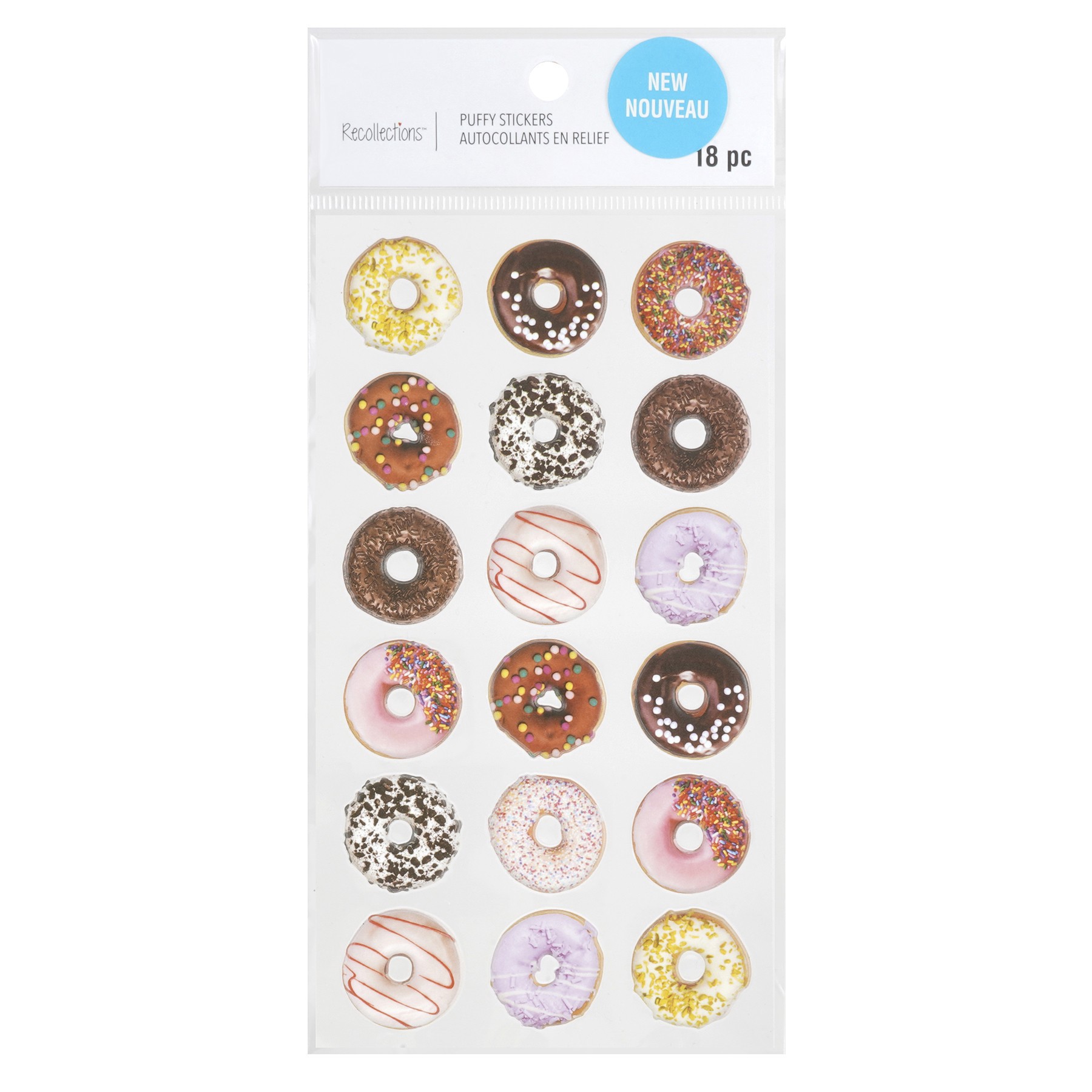 slide 2 of 4, Donut Puffy Stickers By Recollections, 4 in x 8.5 in