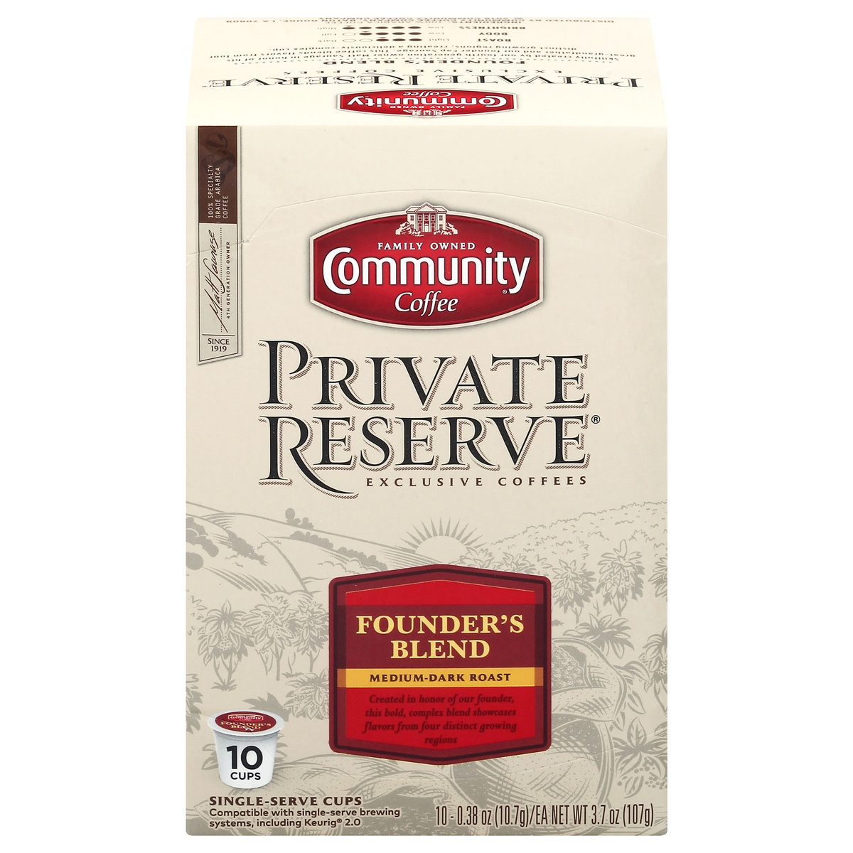 slide 1 of 1, Community Coffee Private Reserve Founder's Blend, 10 ct