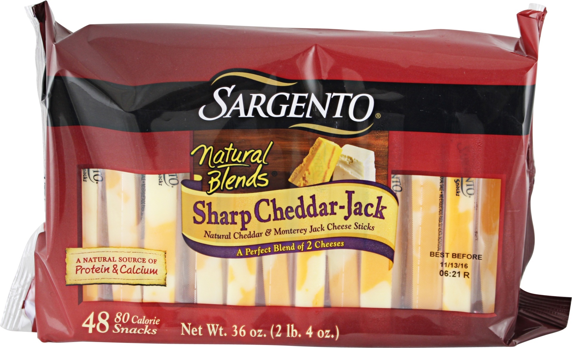 slide 1 of 1, Sargento Sharp Cheddar Jack Cheese Sticks, 