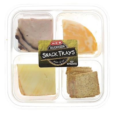 slide 1 of 1, H-E-B Black Forest Ham and Cheese Sliced Snack Tray, 1 ct