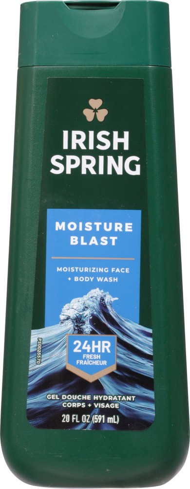slide 3 of 4, Irish Spring Moisture Blast Moisturizing Body Wash for Men 24 Hour Fresh, 20 oz