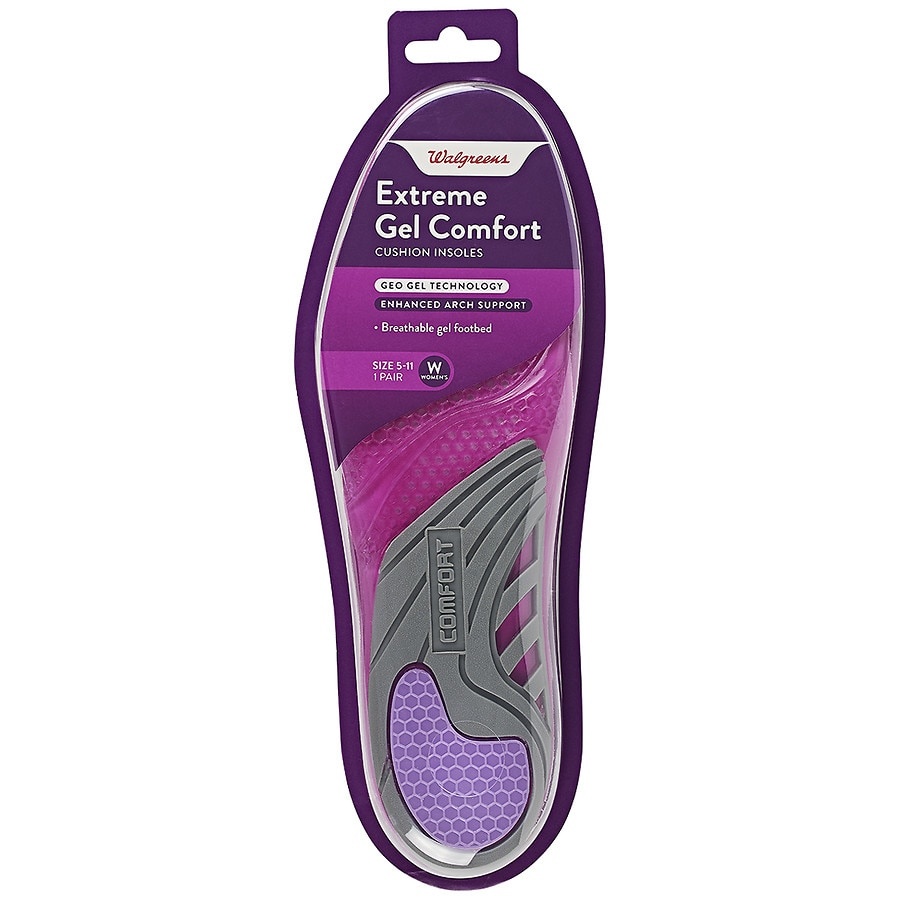 slide 1 of 1, Walgreens Extreme Gel Comfort Insole 5-11, 1 pair