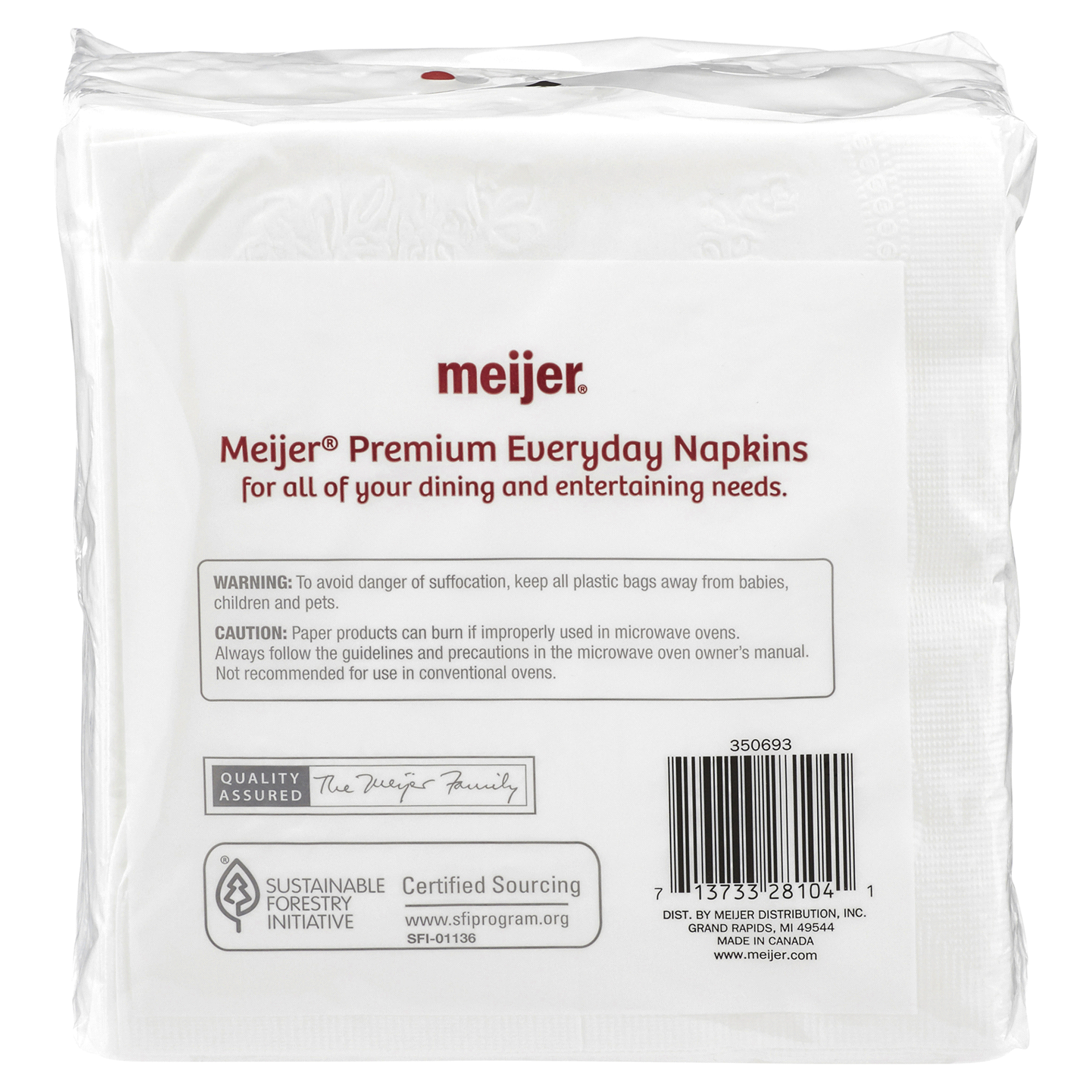 slide 5 of 5, Meijer Premium 2-Ply Everyday Napkins, 100 ct