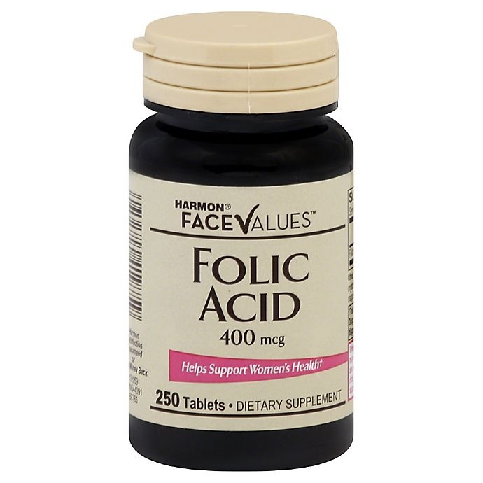 slide 1 of 1, Harmon Face Values 400 mcg Folic Acid, 250 ct