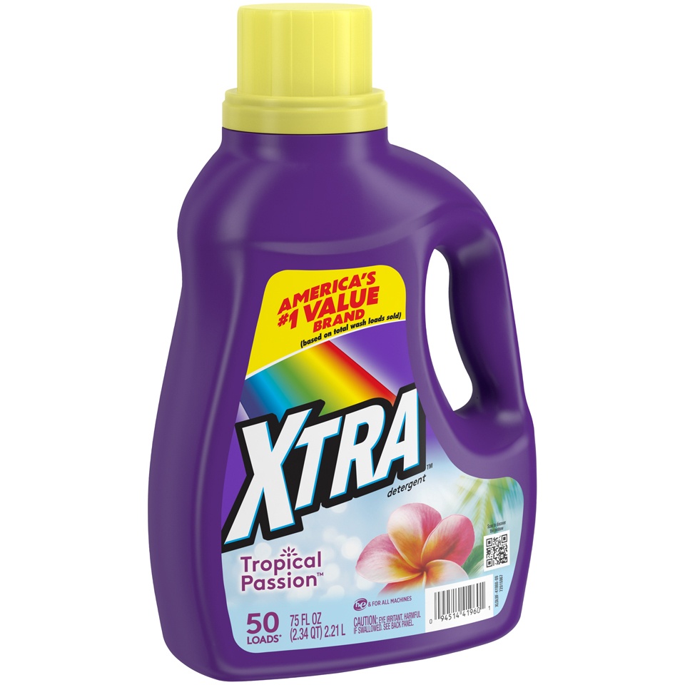 slide 3 of 5, Xtra Tropical Passion Liquid Laundry Detergent, 75 fl oz