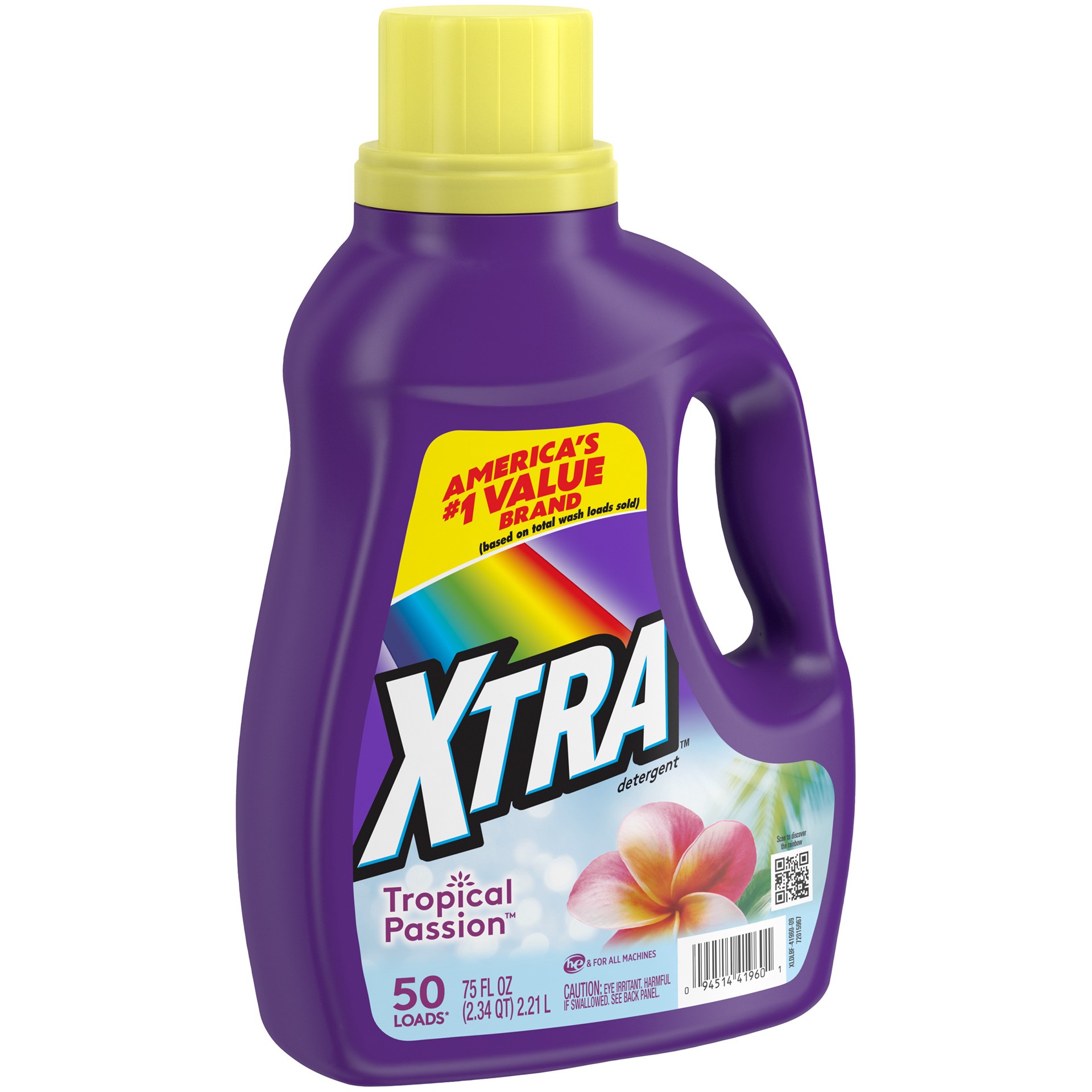 slide 5 of 5, Xtra Liquid Laundry Detergent, Tropical Passion, 75oz, 75 fl oz
