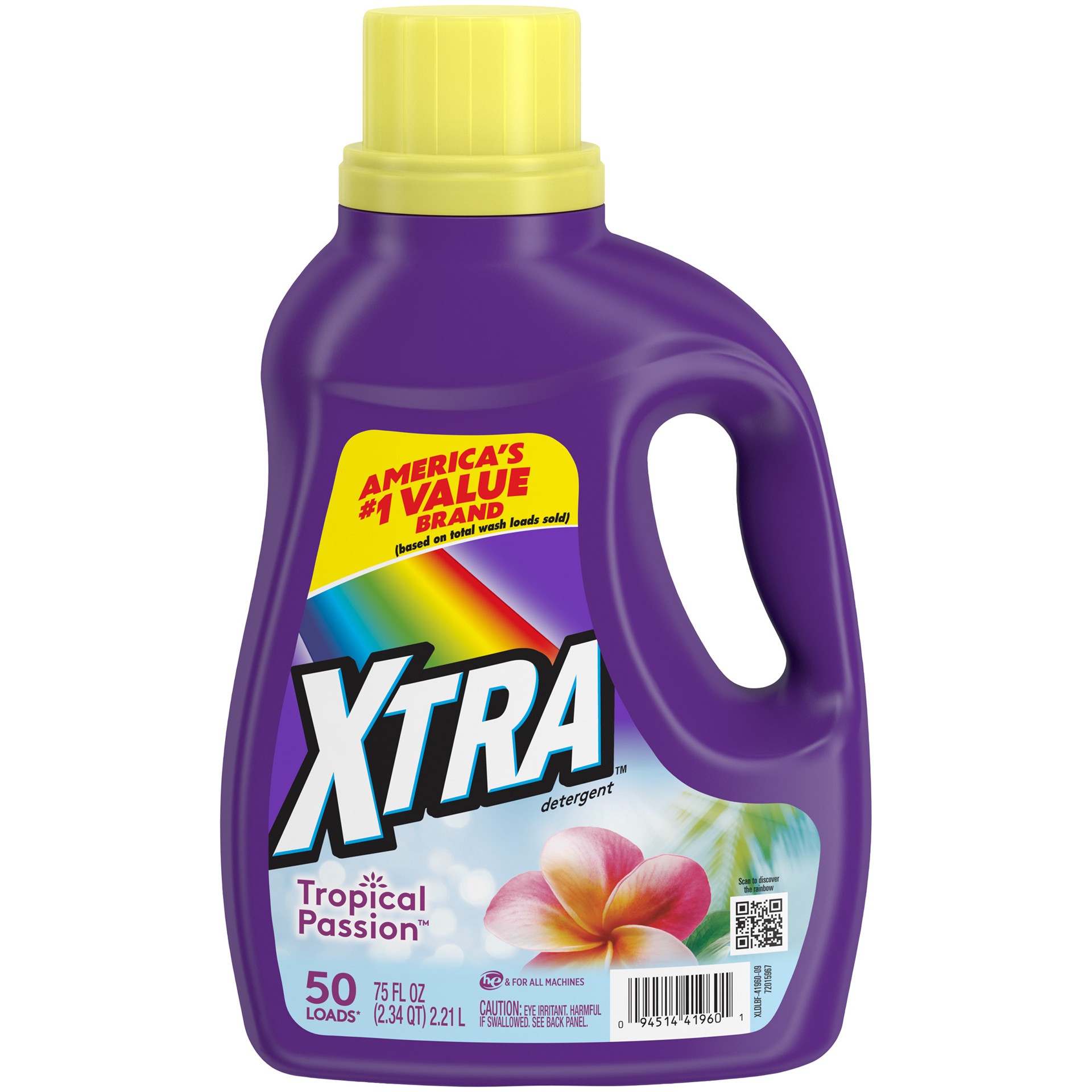 slide 1 of 5, Xtra Liquid Laundry Detergent, Tropical Passion, 75oz, 75 fl oz