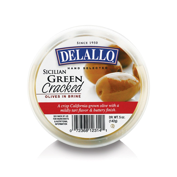 slide 1 of 1, DeLallo Olives Sicilian Green Cracked, 5 oz