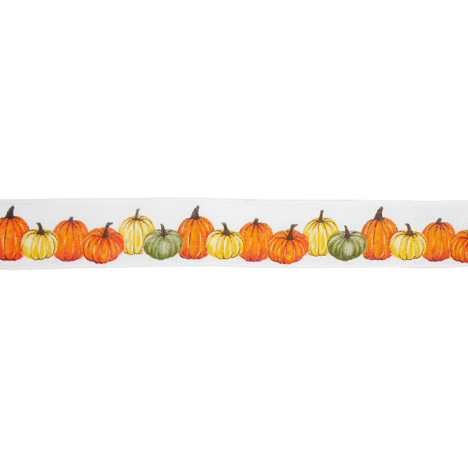 slide 2 of 3, 1.5" X 10yd. Pumpkin Fall Faux Linen Wired Ribbon By Celebrate It, 1.5 in x 10 yd
