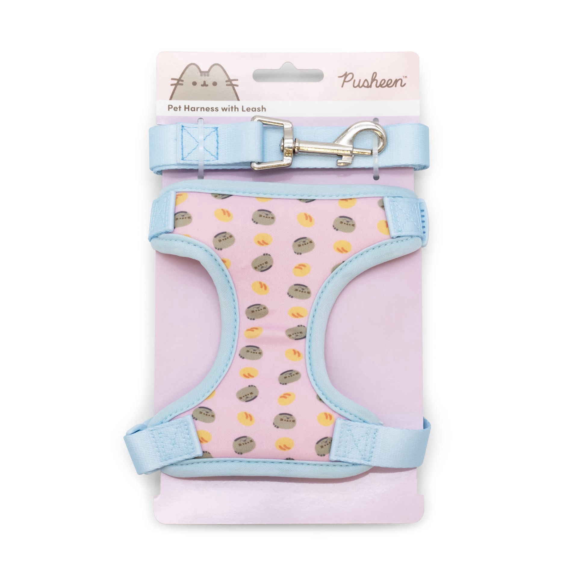 slide 1 of 1, Pusheen Pink and blue Loaf Cat Harness & Leash, 5 " L, Assorted, 1 ct
