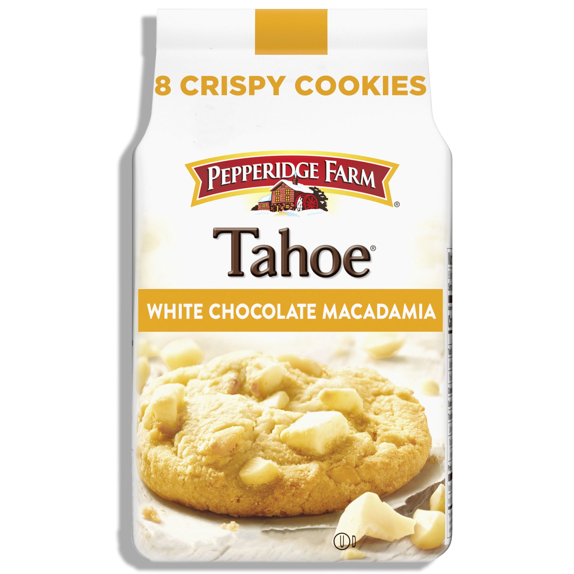 slide 1 of 5, Tahoe Crispy White Chocolate Macadamia Nut Cookies, 7.2 oz Bag (8 Cookies), 7.2 oz