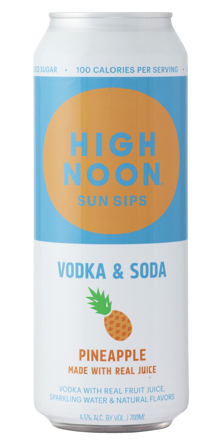 slide 1 of 1, High Noon Sun Sips Pineapple Vodka Soda, 700 ml