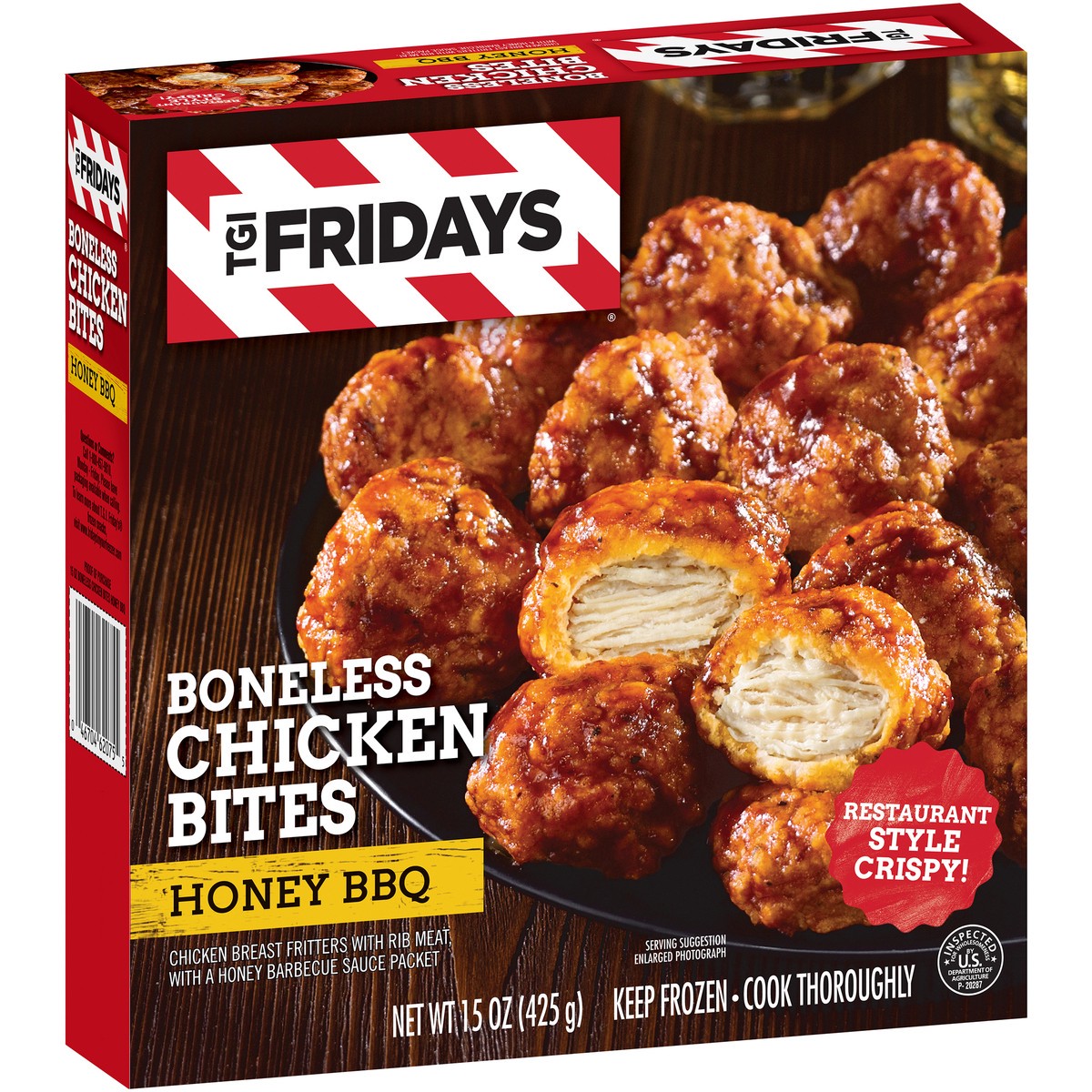 slide 2 of 9, T.G.I. Fridays TGI Fridays Honey BBQ Boneless Chicken Bites Frozen Snacks, 15 oz Box, 15 oz