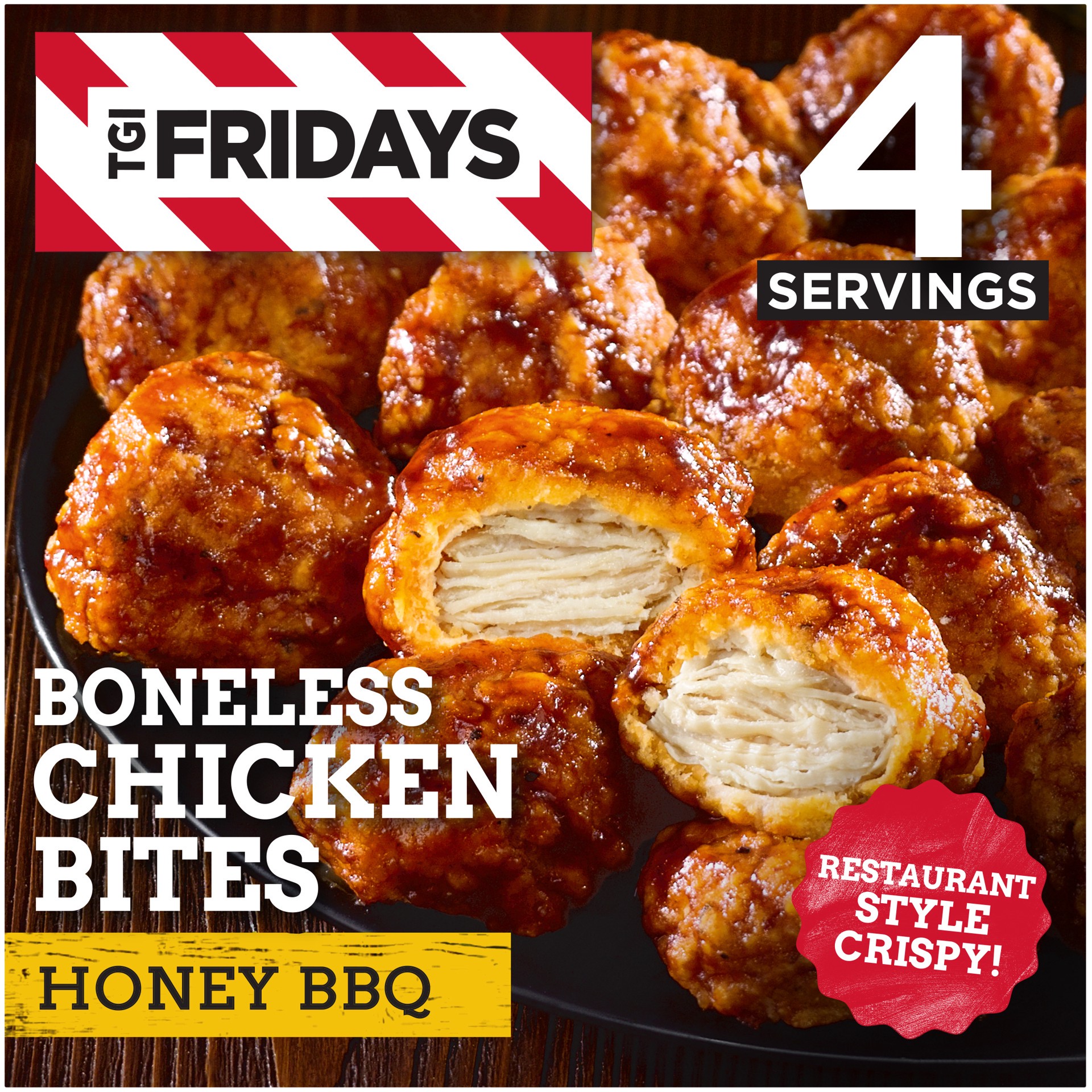 slide 1 of 9, TGI Fridays Honey BBQ Boneless Chicken Bites Frozen Snacks, 15 oz Box, 15 oz