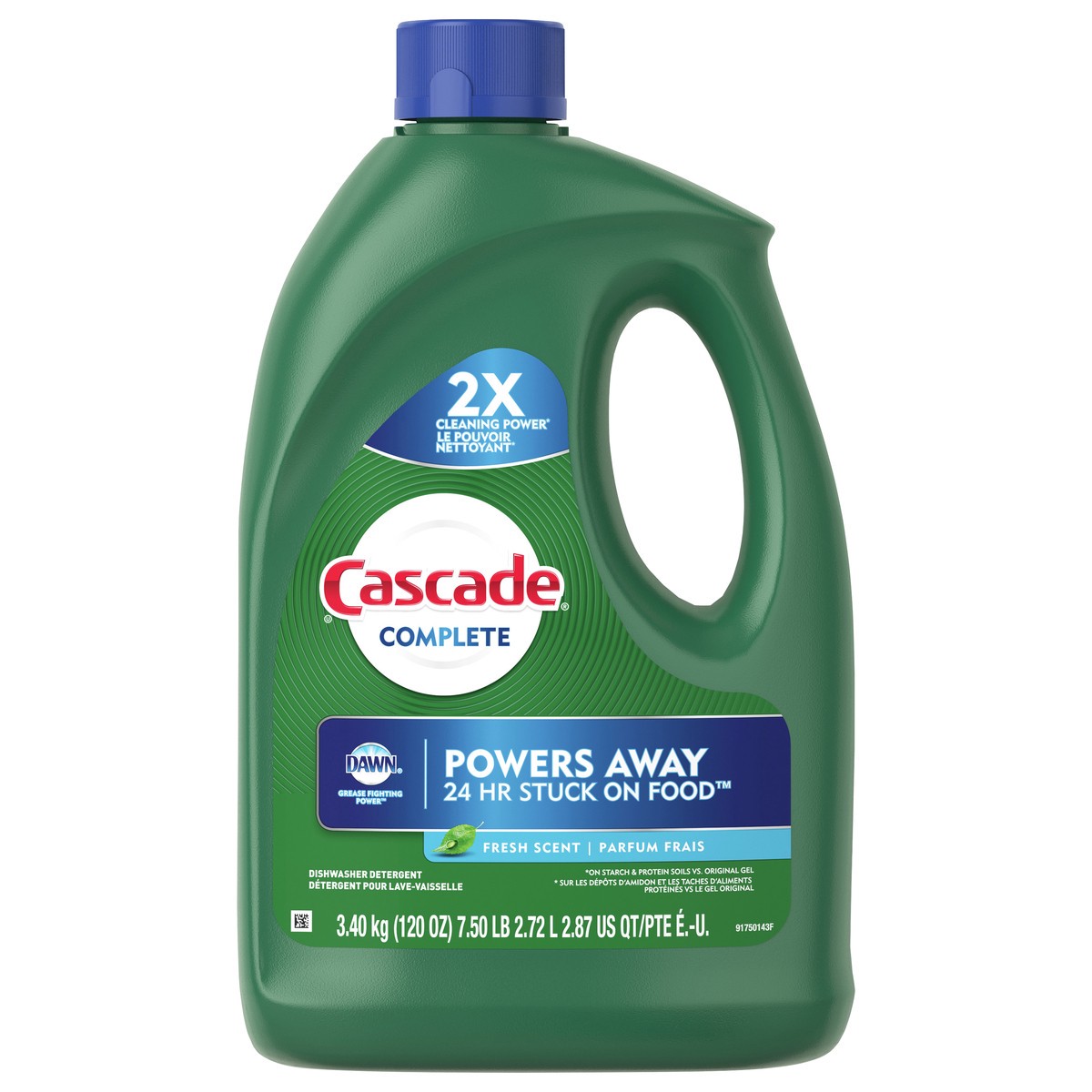 slide 4 of 7, Cascade Complete Dishwasher Detergent Liquid Gel, Dish Detergent, Dishwasher Soap, Fresh, 120oz, 7.5 lb