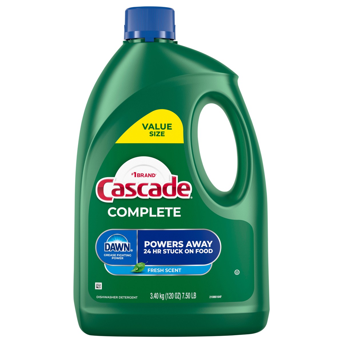 slide 1 of 7, Cascade Complete Dishwasher Detergent Liquid Gel, Dish Detergent, Dishwasher Soap, Fresh, 120oz, 7.5 lb