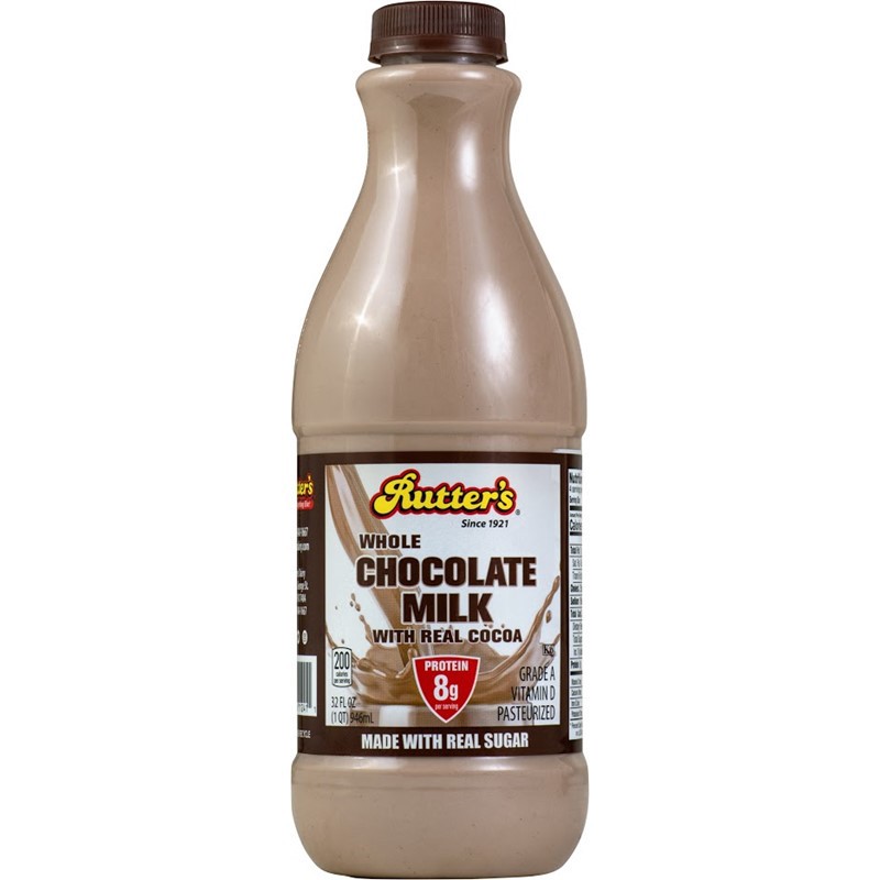 slide 1 of 13, Rutter's Whole Chocolate Milk 32 fl oz, 32 fl oz