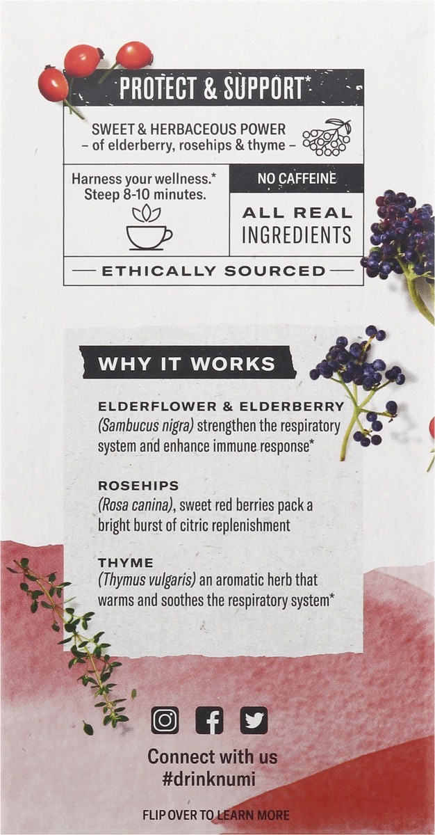 slide 7 of 9, Numi Organic Immune Support Caffeine Free Herbal Tea Bags 16 ea, 16 ct