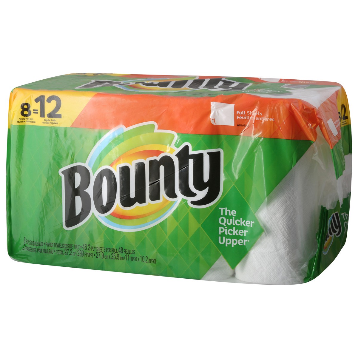 slide 5 of 10, Bounty 2-Ply White Full Sheets Paper Towels 8 ea, 8 ct