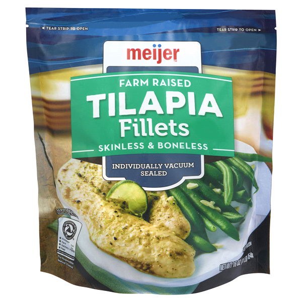 slide 1 of 1, Meijer Frozen Tilapia Filet, 16 oz