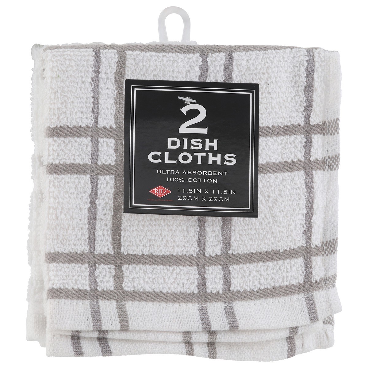 slide 4 of 4, Ritz Titanium Multi Check Dish Cloths 2 Each, 2 ct