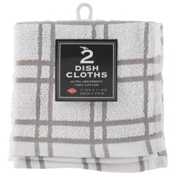 Ritz Titanium Multi Check Dish Cloths 2 Each