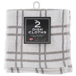 Ritz Titanium Multi Check Dish Cloths 2 Each