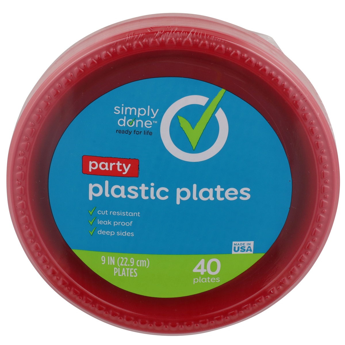 slide 1 of 1, Simply Done Assorted Plastic Plates, 40 ct