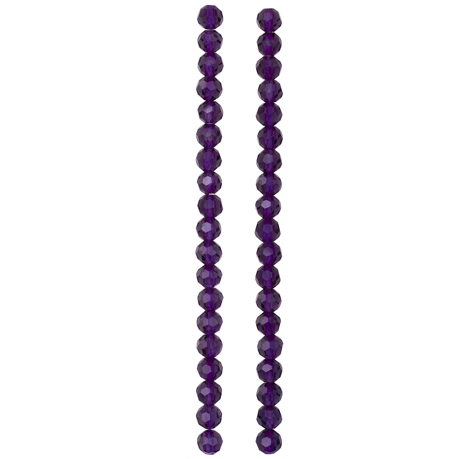 slide 3 of 3, Purple Glass Faceted Round Beads, 6mm By Bead Landing, 6 mm