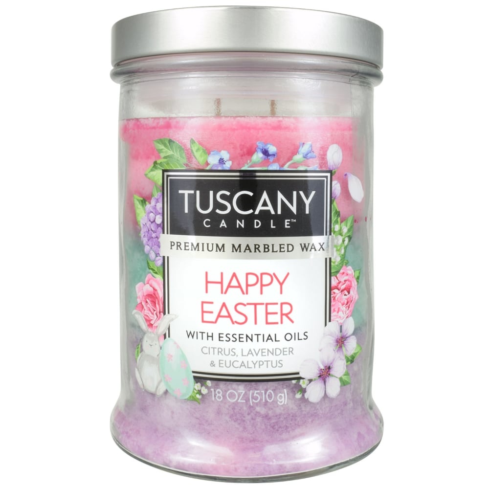 slide 1 of 1, Tuscany Candle Happy Easter Scent Candle with Essential Oils, 18 oz