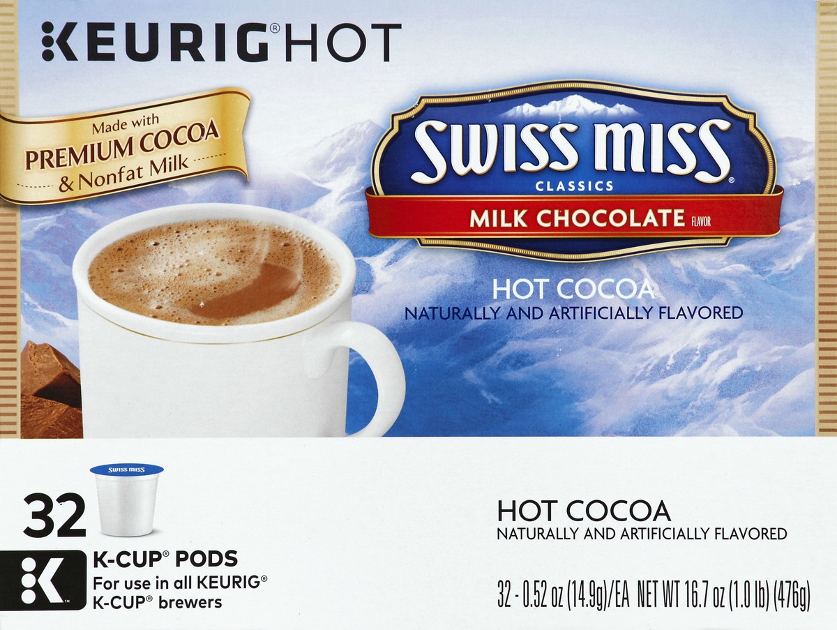 slide 4 of 4, Swiss Miss Milk Chocolate Hot Cocoa Keurig K-Cups - 32 ct, 32 ct