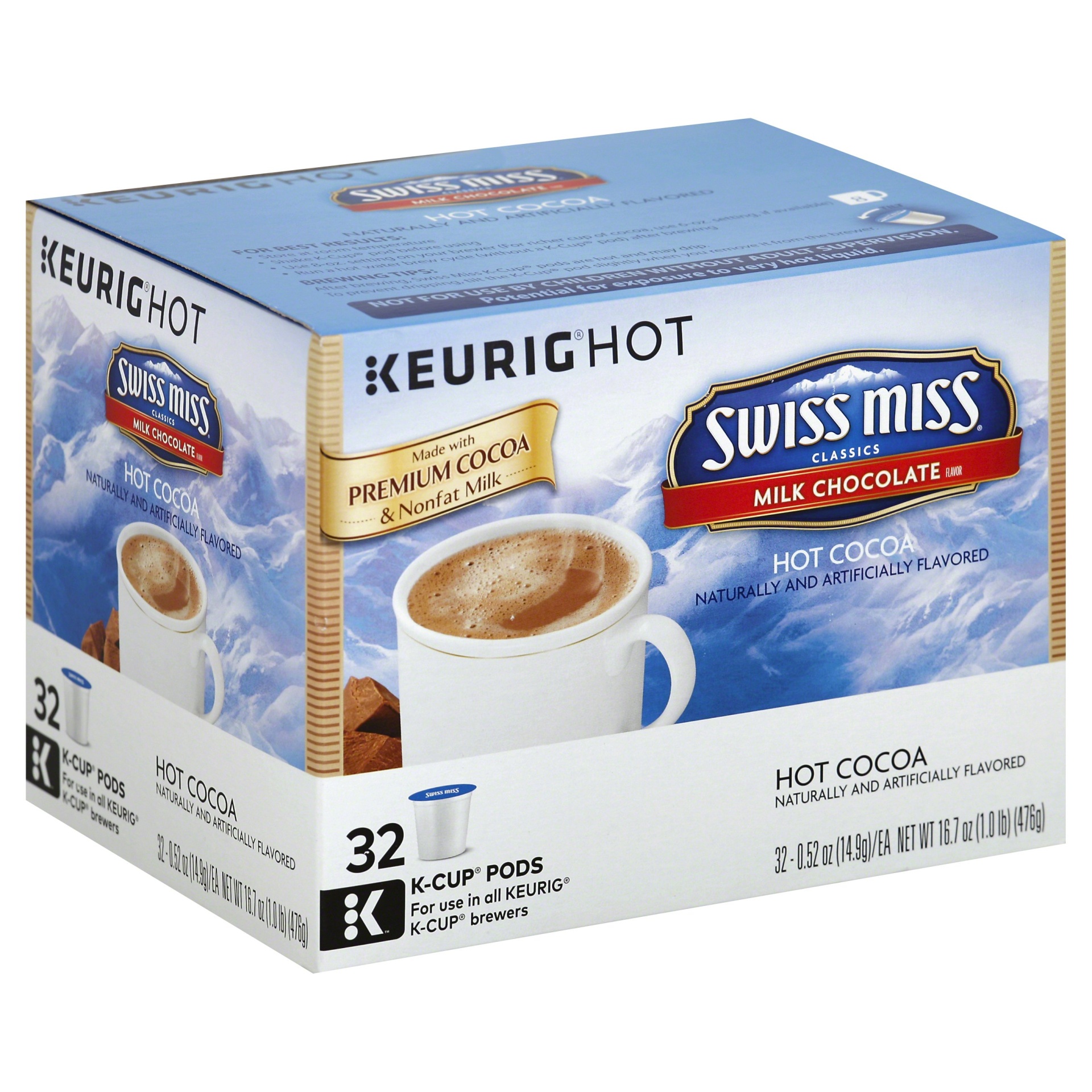 slide 1 of 4, Swiss Miss Milk Chocolate Hot Cocoa Keurig K-Cups - 32 ct, 32 ct