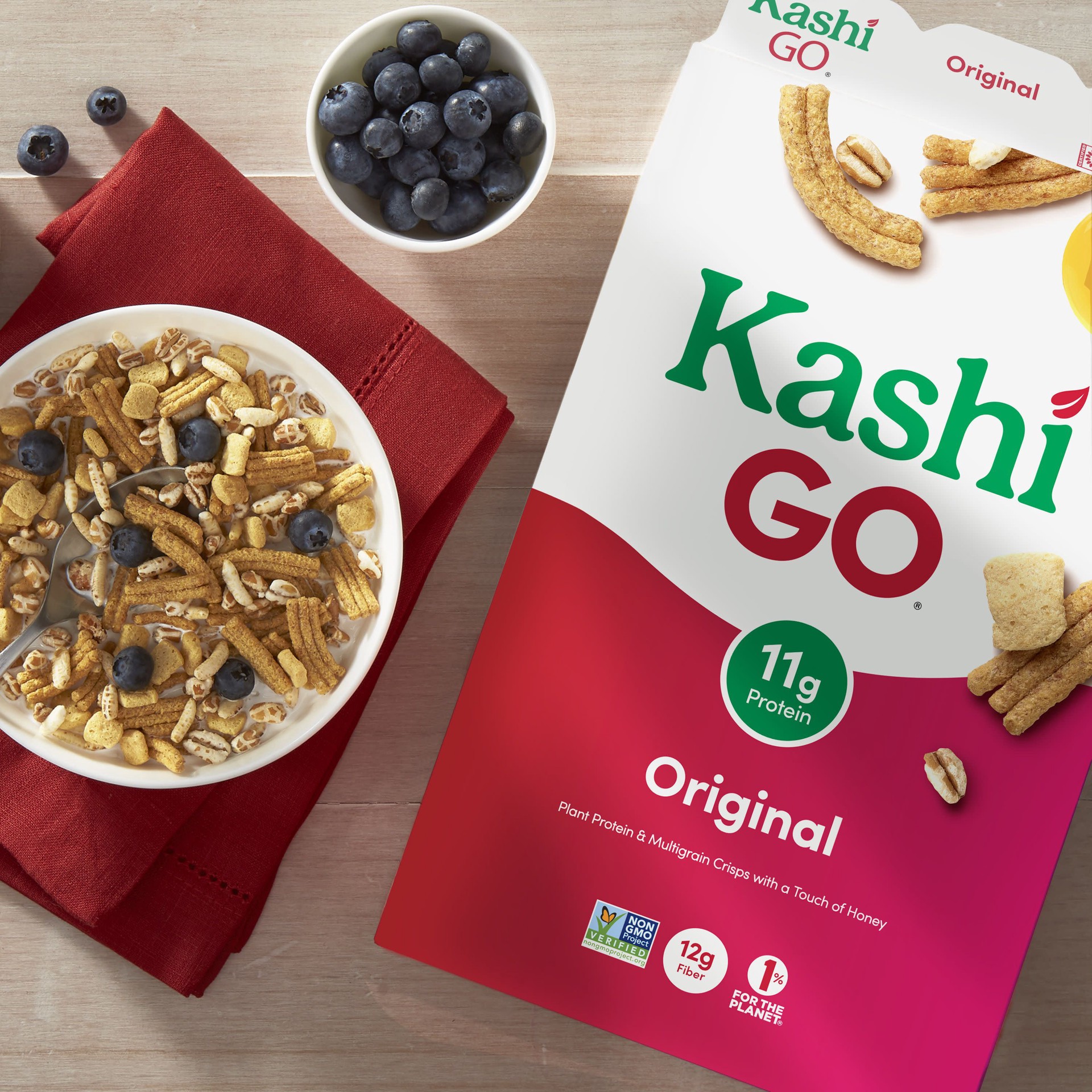 slide 4 of 5, Kashi GO Breakfast Cereal, Fiber Cereal, Family Breakfast, Original, 13.1oz Box, 1 Box, 13.1 oz