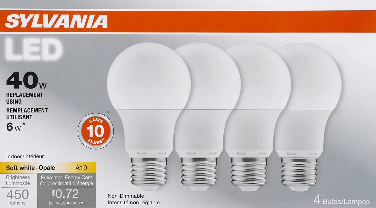 slide 4 of 4, Sylvania Light Bulbs 4 ea, 4 ct