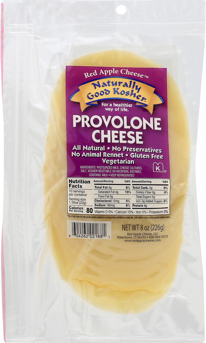 slide 1 of 9, Red Apple Cheese Provolone Cheese 8 oz, 8 oz