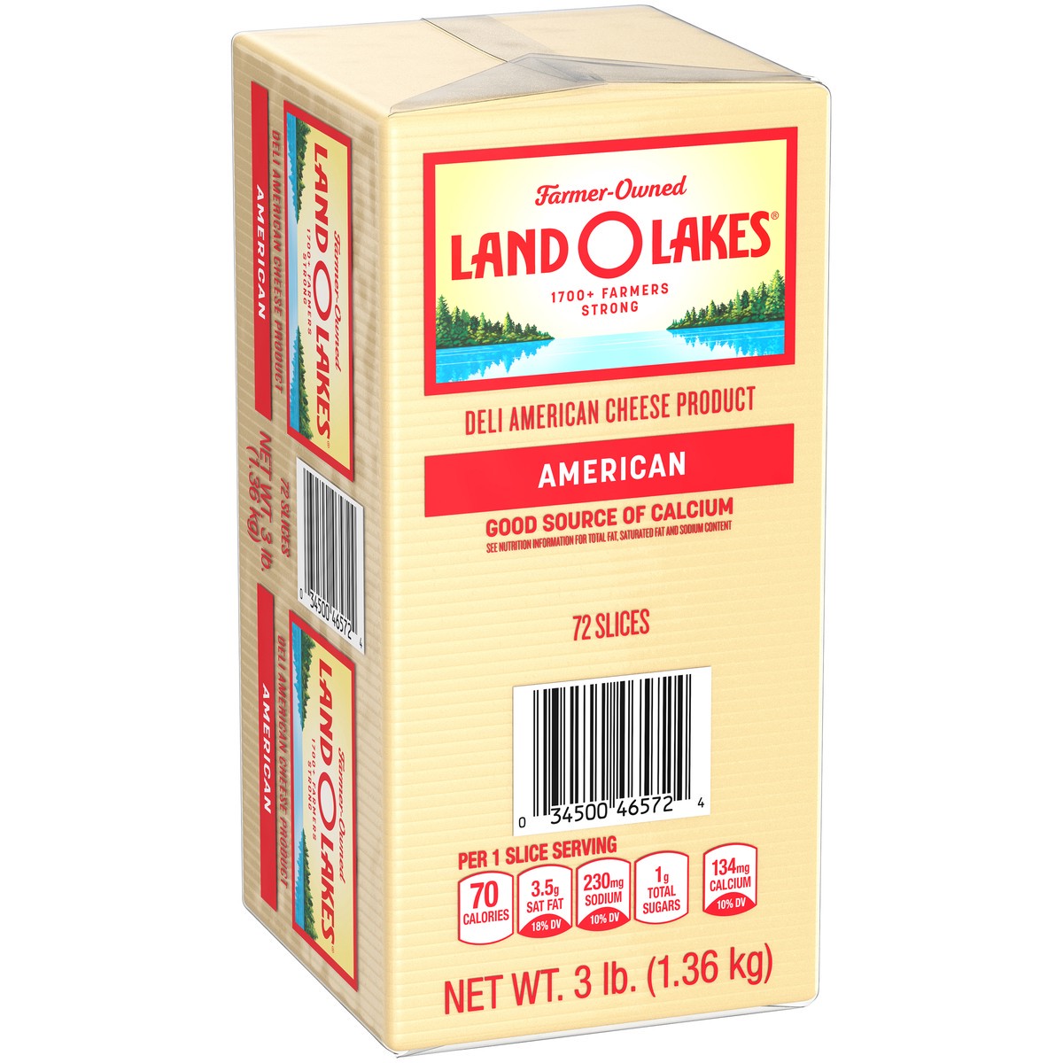 slide 2 of 7, Land O'Lakes Sliced White Deli American Cheese Product, 3 lb, 3 lb