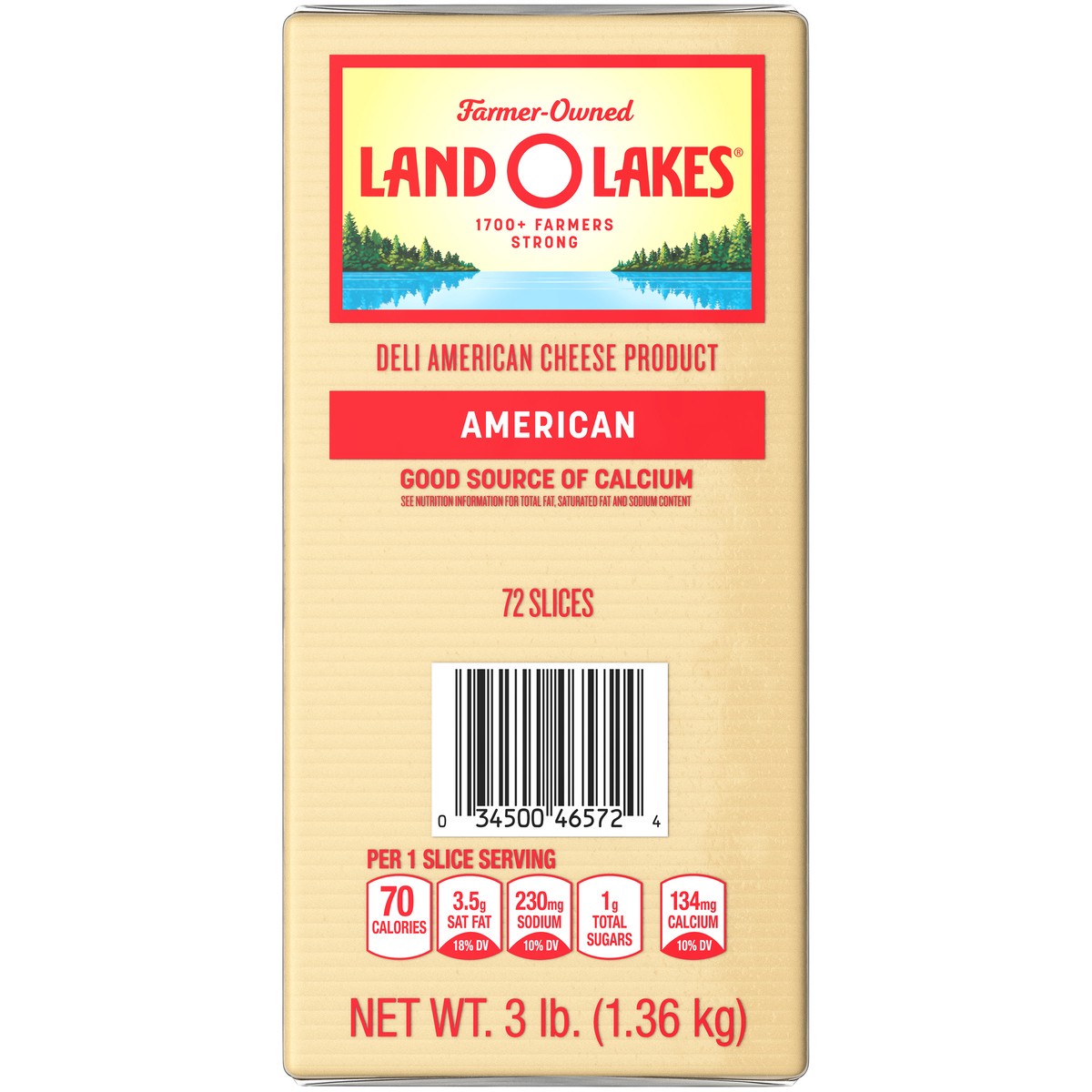 slide 5 of 7, Land O'Lakes Sliced White Deli American Cheese Product, 3 lb, 3 lb