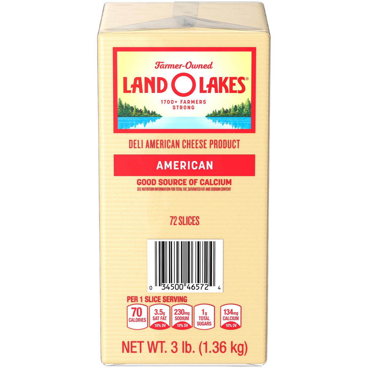 slide 1 of 7, Land O'Lakes Sliced White Deli American Cheese Product, 3 lb, 3 lb