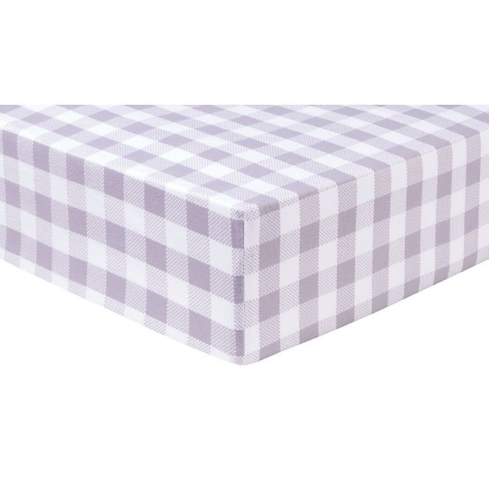 slide 1 of 2, Trend Lab Buffalo Check Flannel Fitted Crib Sheet - Grey, 1 ct