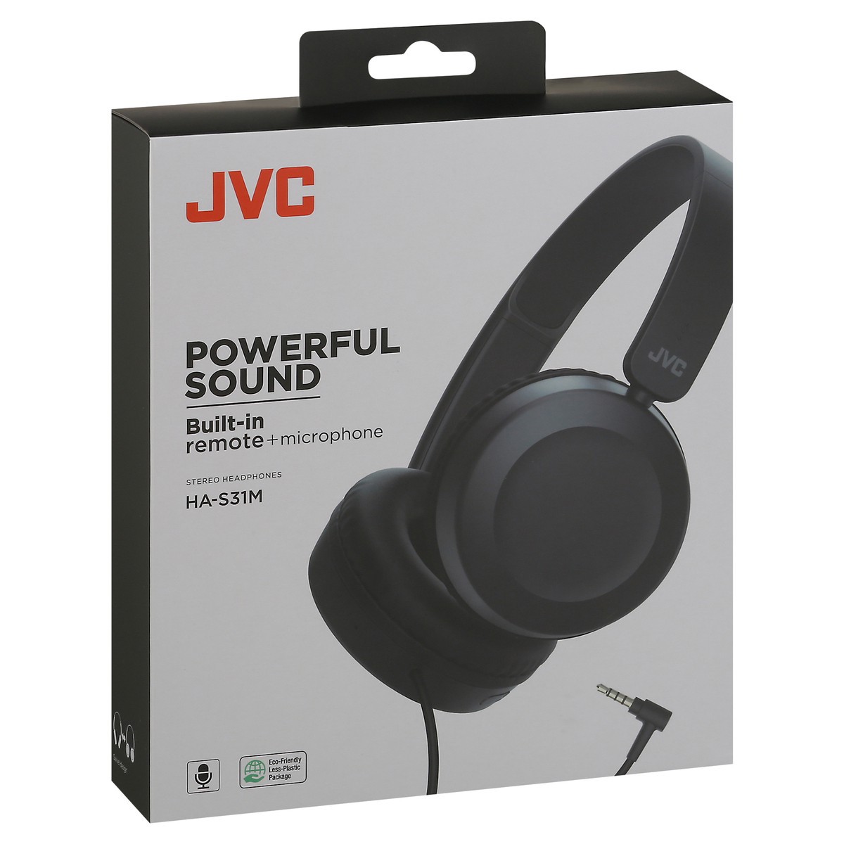 slide 9 of 9, JVC Carbon Black Powerful Sound Stereo Headphones 1 ea, 1 ct