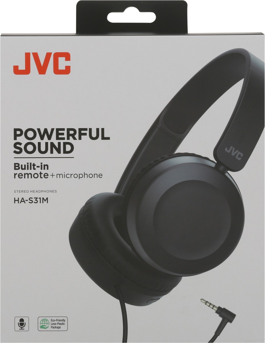 slide 6 of 9, JVC Carbon Black Powerful Sound Stereo Headphones 1 ea, 1 ct