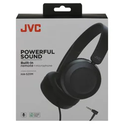 JVC Carbon Black Powerful Sound Stereo Headphones 1 ea