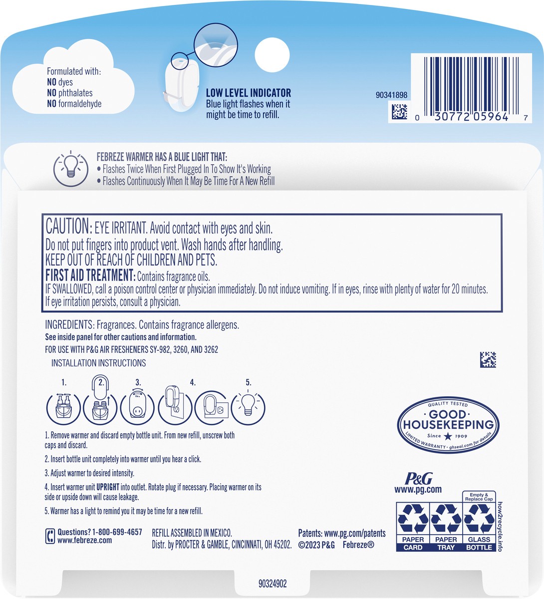 slide 5 of 6, Febreze Plug In Air Freshener, Odor-Fighting Scented Oil Refill, Mountain, 2 Refills, 2 ct