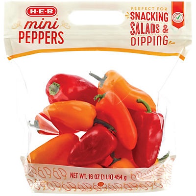 slide 1 of 1, H-E-B Select Ingredients Mini Peppers, 16 oz