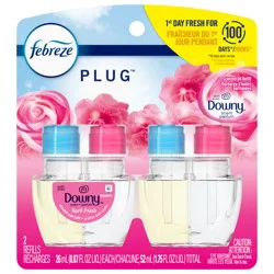 Febreze Plug In Air Freshener, Odor-Fighting Scented Oil Refill, Downy April Fresh Scent, 2 Refills