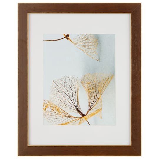 slide 1 of 6, Gallery Walnut & Gold Trim Frame With Mat By Studio Decor, 8 in x 10 in mat
